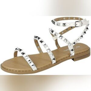 New Forever Flat Studded Over the toe strap Sandals